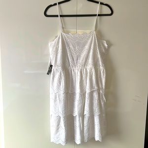 Brand new white express mini dress size medium. Never worn, tags attached.